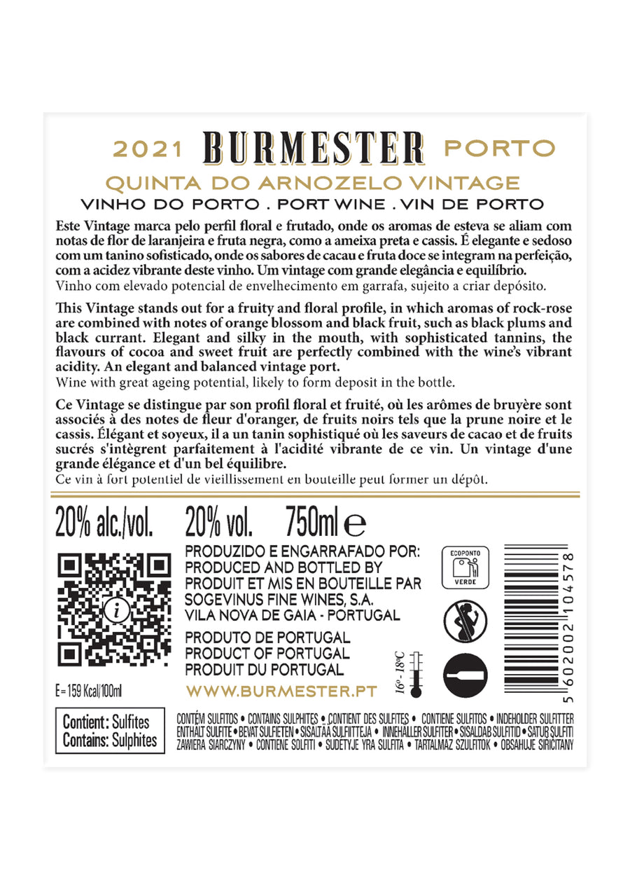 VINHO DO PORTO - BURMESTER QUINTA DO ARNOZELO VINTAGE 2021